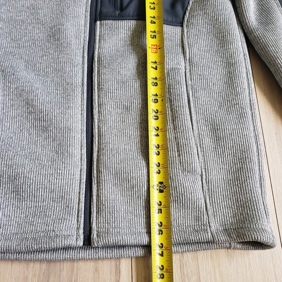 Swiss Tech Zip Up Bomber Jacket Mens S Gray Black Lined Long Sleeve Pockets - Picture 5 of 5